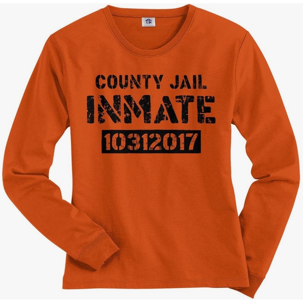 Women's County Jail Inmate Halloween Costume Long Sleeve T-Shirt